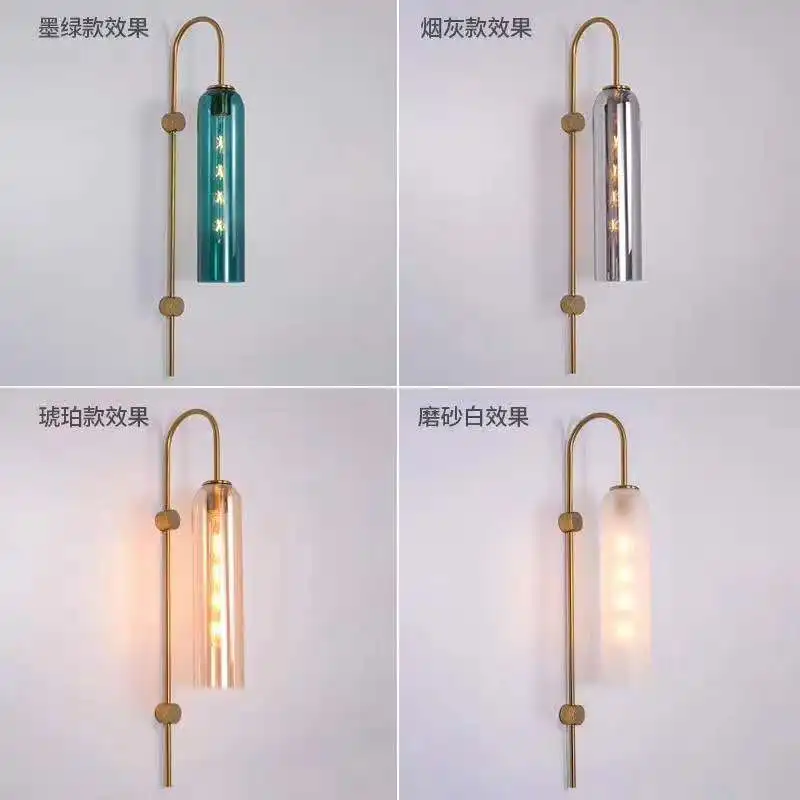 Сине белая стеклянная настенная лампа прикроватная для гостиной спальни