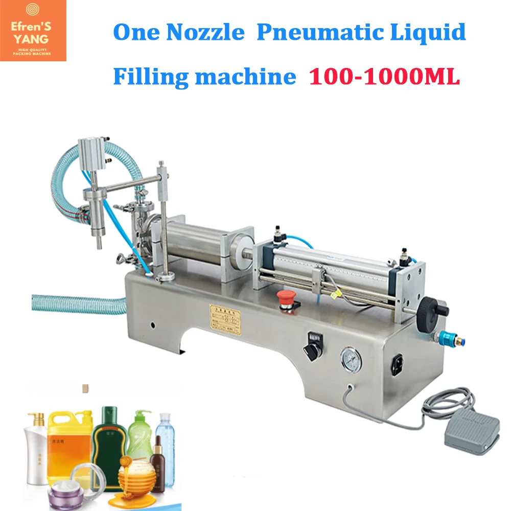 Single Head Liquid Filling Machine 1001000ml Fully Pneumatic Portable