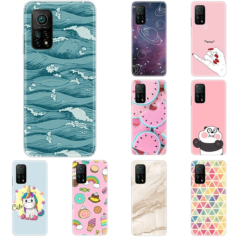 

Silicon Case for Xiaomi Mi 10T Mi10T Lite Cute Cartoon Animal Transparent Mi 10TPro Case Flexible Shockproof Non-slip Back Cover