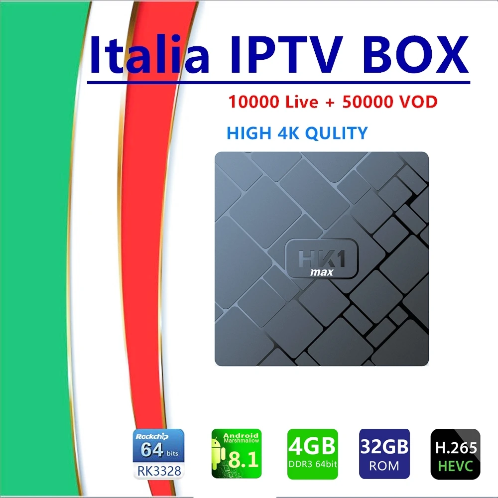 

HK1 MAX Android 8.1 tv box 16/32/64G RK3328 better H.265 with Subscription IPTV Italy UK Germany Europe French Adult tv