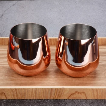 

Martini Glasses 530ml 18oz 18 Ounces Red Wine Cup with NO Goblet Copper Plating Stainless Steel Anti-rust