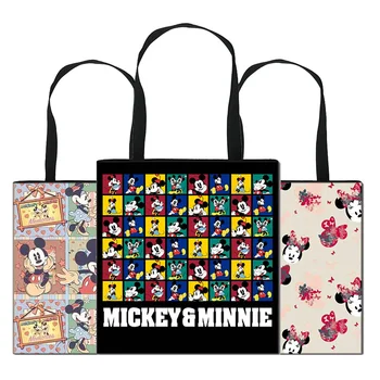 

Mickey And Minnie Women'S Tote Bag Large Beach Handbags Reusable Shopping Bags Eco Foldable Ladies Designer Shopper Bag Printed