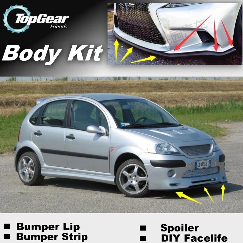 Ön Tampon Saptırıcı Dudak Citroen C3 / C3 Picasso Ön Spoiler Etek Üst Dişli Fanlar Araba Tuning Görünüm/Vücut Kiti/Şerit|Spoiler Skirt|Front Spoilerfront Skirt - Aliexpress