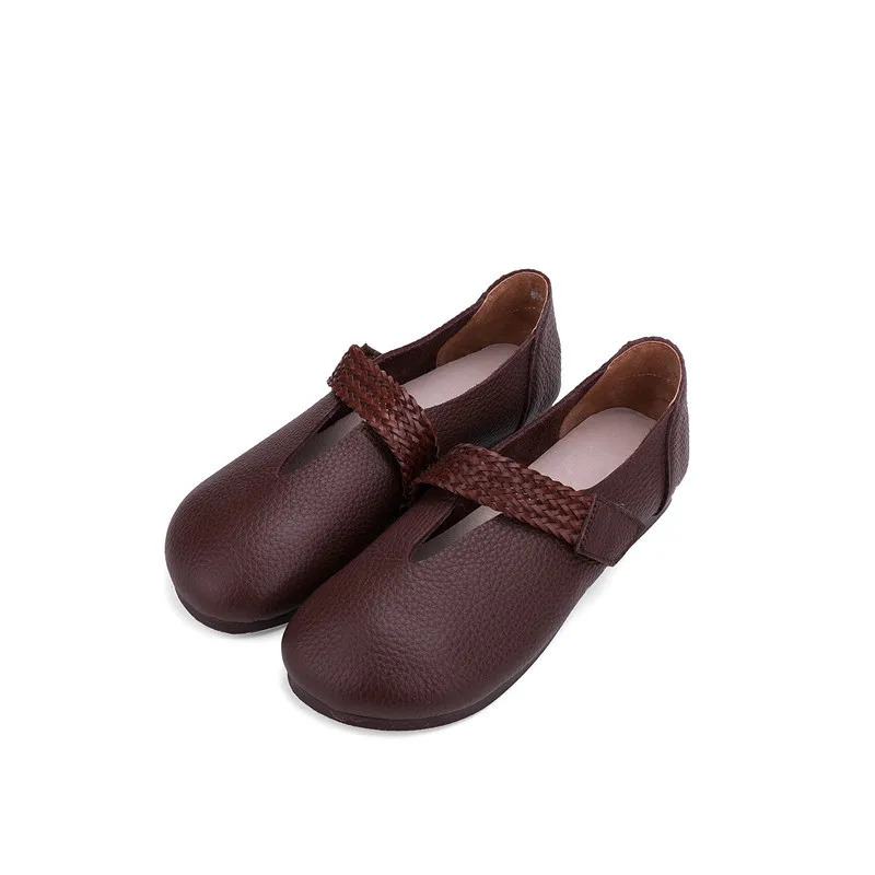 

Leather Round Toe Soft Sole Women's Shoes