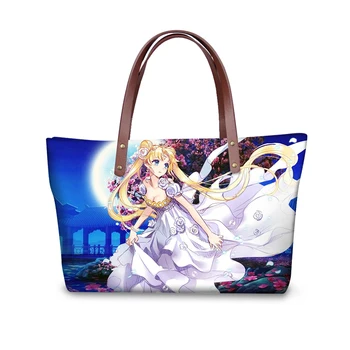 

Customized Women Shoulder Bag Tote Bag Handbags Harajuku Sailor Moon Print Women's Shoulder Bags Girl Large Messenger Beach Bag