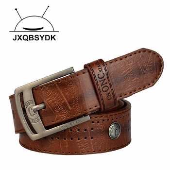 

JXQBSYDK Luxury Brand Belts For Men Retro Cowboy Pin Buckle Designer Belts Men High Quality Rivets Belts 2020