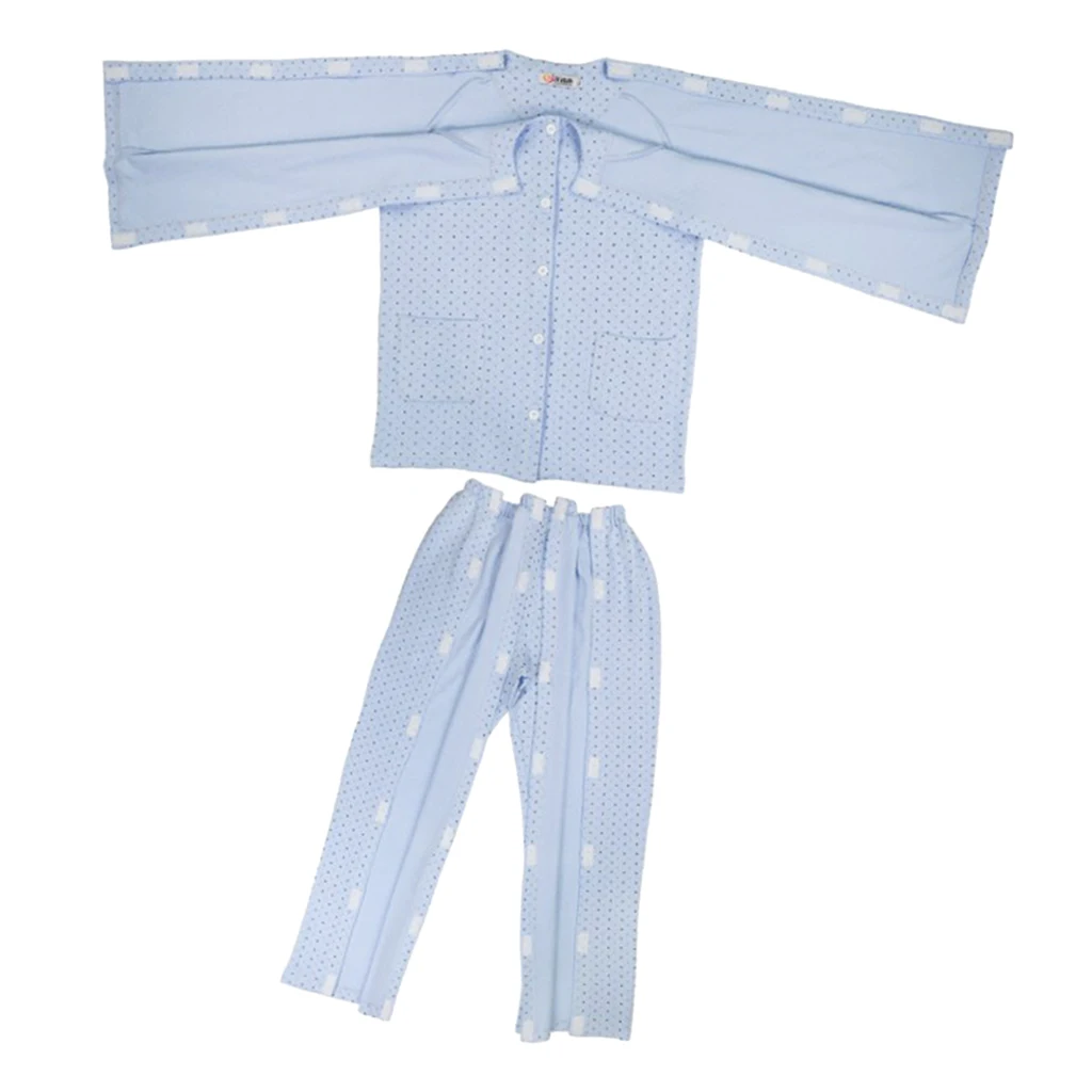 Men Bedridden Patient Elderly Clothes Cotton Hospital Nursing Tops and Pants Clothes Gowns for Hospital Elderly Patients