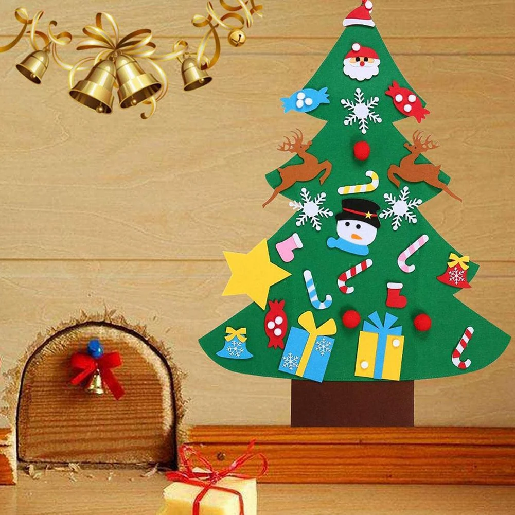 DIY рождественская елка Войлок Рождественская елка и украшения Новогодние подарки Детские игрушки Искусственная елка Настенный навесной домашний декор