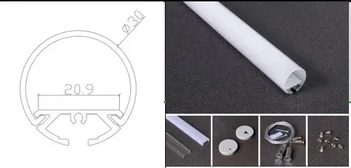US $355.00 Free Shipping Diameter 30mm Pendant Aluminium Extrusion Aluminum Led Profile Round Led Profile For Led Tube 2mpcs70mlot