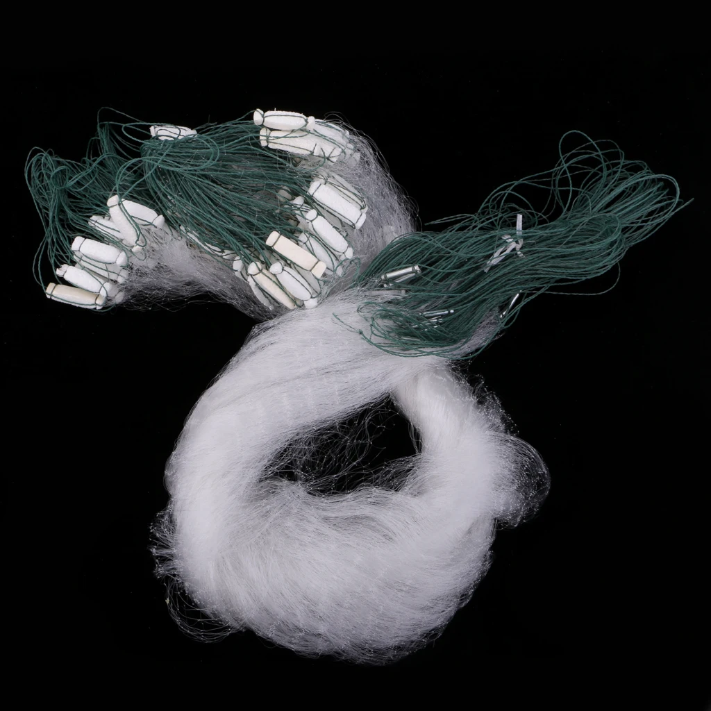 Fishing Net, Portable 0.7x25m Monofilament Fishing Gill Net with Float Bait Casting Mesh Trap