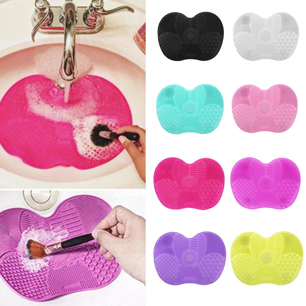 

Foundation Makeup Brush Scrubber Board Silicone Makeup Brush Cleaner Pad Make Up Washing Brush Gel Cleaning Mat Hand Tool