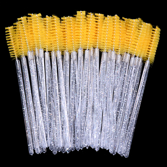 Newest Crystal 3D Eyelash Mascara Wands Clear Lash Spoolies Wholesale Eye Lashes Brushes Micro Applicators