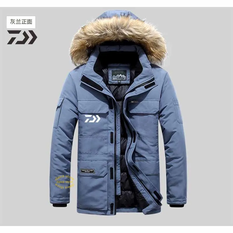 Daiwa куртка с капюшоном мужская одежда для рыбалки мужская зимняя куртка-пуховик теплая однотонная утепленная хлопковая зимняя одежда для рыбалки и лыж