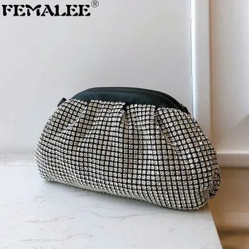 

Women Elegant Luxury Evening Diamond Dumpling Ins Shoulder Bag Clip Cloud Solid 2020 Designer Crossbody Bag Bag Clutch Messenger