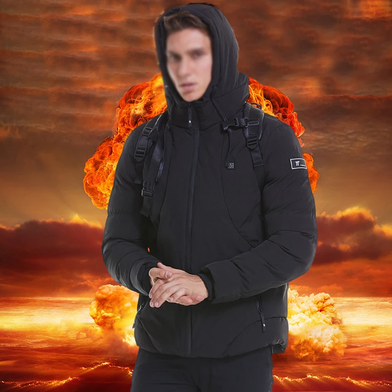 

L-7XL USB Electric Heating Jacket Thermal Warm Cloth Plus Size Winter Coat Outdoor good quality Heating Jacket Coat