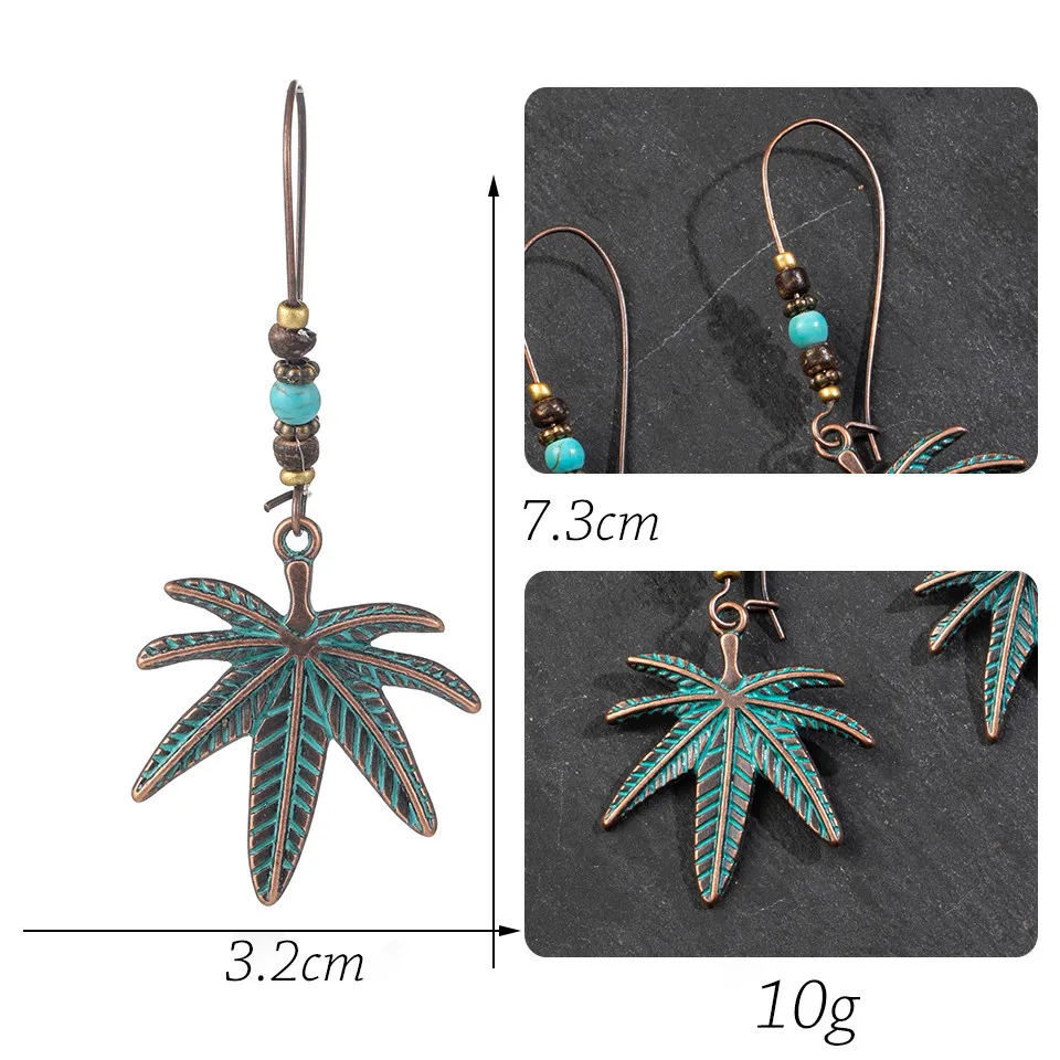Bohemian Bronze Big Flowers Drop Earrings for Women 10 Style Vintage Leaf Metal Tassel Fringe Hanging Earring Females Jewelry (11)