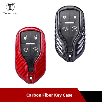 

T-carbon Carbon Fiber Car Key Case For Maserati Quattroporte Ghibli GranTurismo Levante GranCabrio Spyder Coupe Car Key Cover