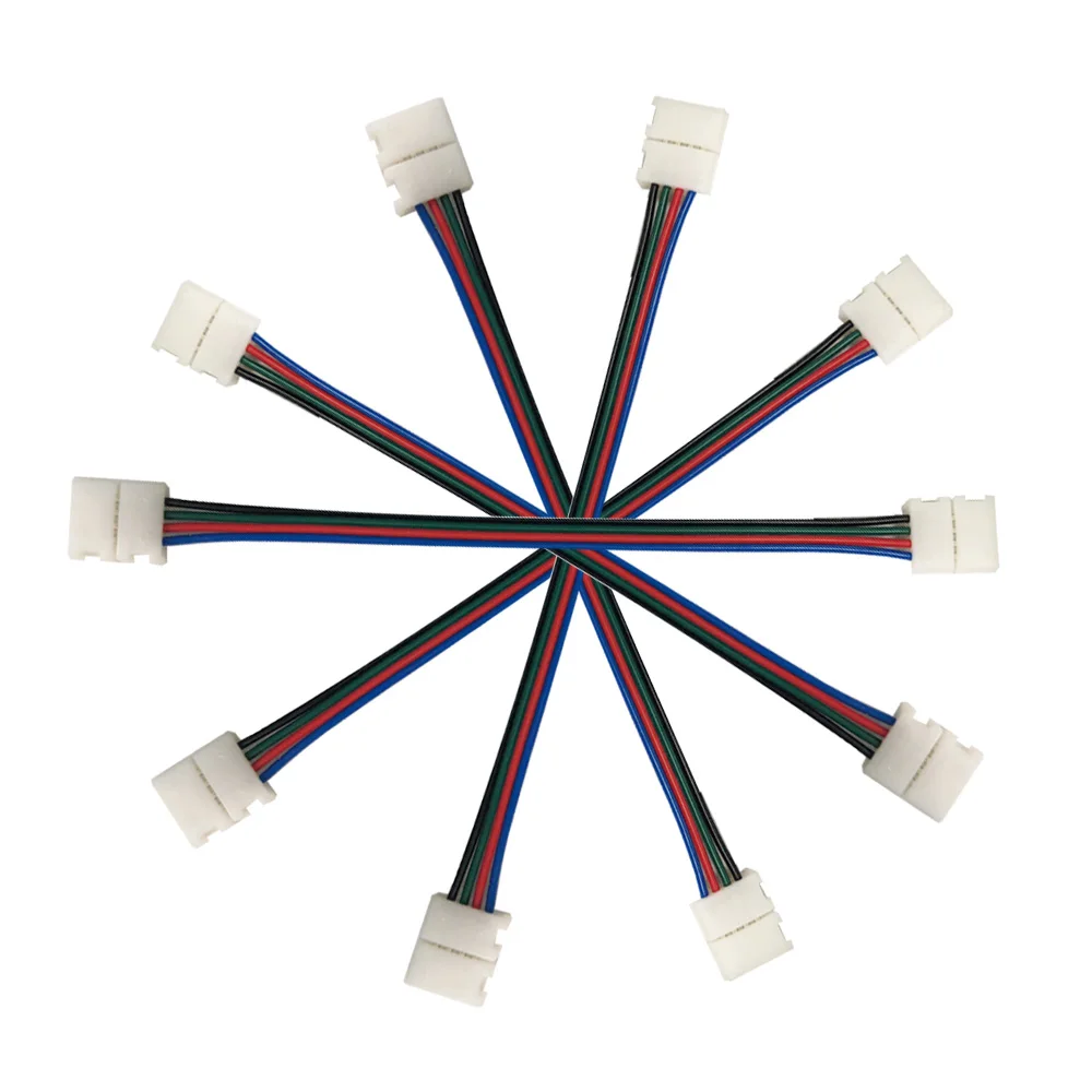 5 шт. 2pin 4Pin светодиодный кабель Мужской Женский Разъем адаптер провода для 5050 3528 SMD RGB RGBW светодиодный свет RGB RGBW светодиодный контроллер - Цвет: 10mm 4pin