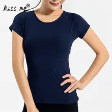 Однотонная женская футболка с коротким рукавом, тонкие рубашки для йоги, энергетический спортивный костюм для фитнеса, Женская Спортивная одежда для бега