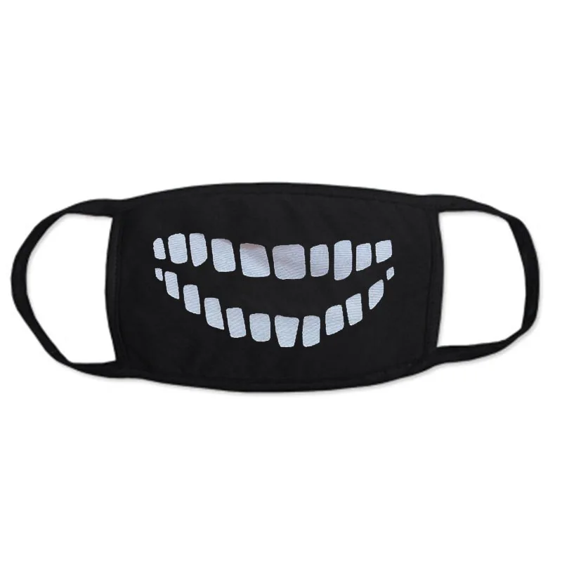 1PCS Black Bilayer Cotton Cartoon Bear Mouth Mask Anti Haze Dust Washable Reusable Dustproof Mouth-muffle Winter Warm Mask