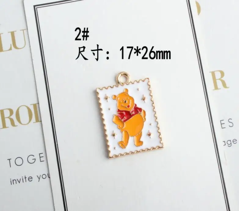 2 -17x26mm 10 шт. Эмаль мультфильм свинья Подвеска Медведь для изготовления ювелирных изделий модные серьги, ожерелья и браслеты Подвески - Окраска металла: 2 -17x26mm