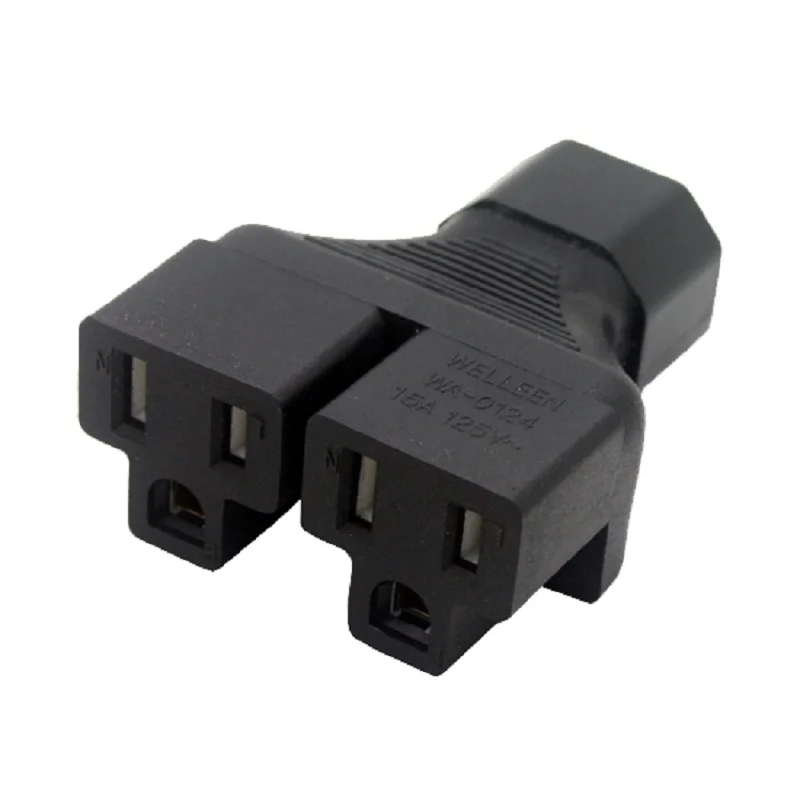 C14-2* US 5-15R адаптер питания IEC320 C14 до 2* Nema 5-15R Разъем конвертер мужчин и женщин шасси сервер преобразования разъем