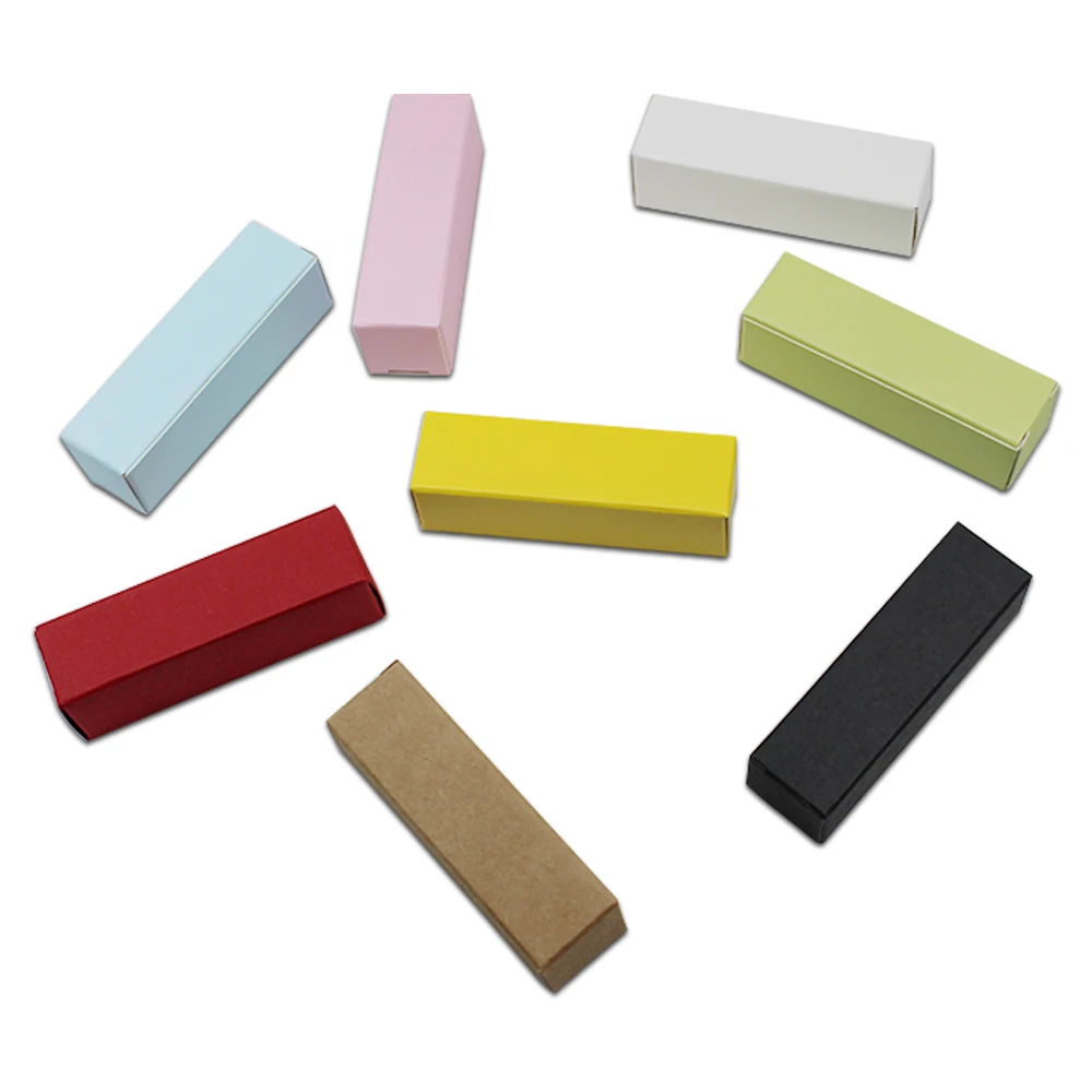 

100Pcs/Lot Colorful Kraft Paper Gift Craft Lipstick Paperboard Packaging Boxes Wedding Birthday Party Packing Pack Box