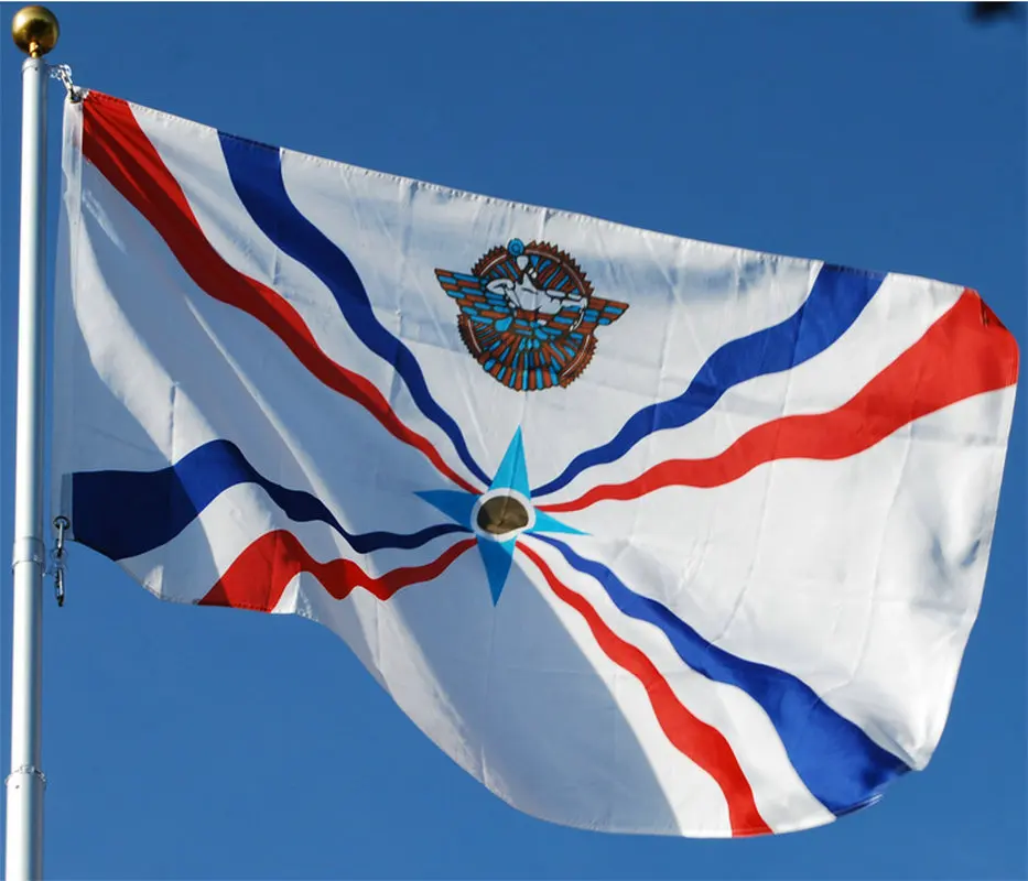

Custom Syria Assyrian Flag 90x150cm Polyester Assyria Aramean-Syriac Chaldean Flags For Decoration