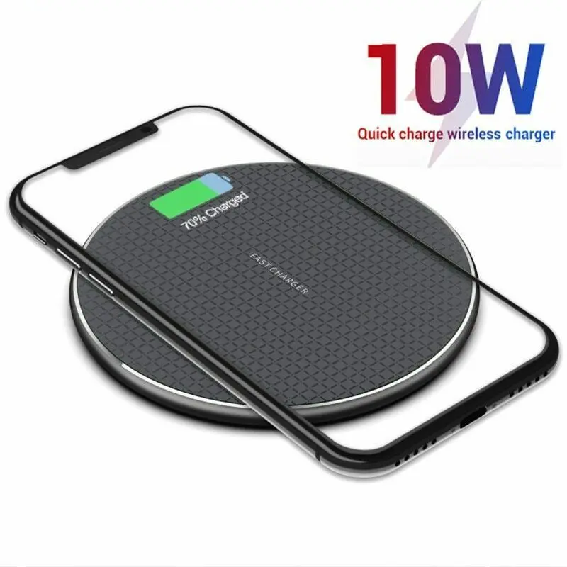 10W Wireless Charger Qi Inductive Fast Charging Dock Station + 50cm Charging Cable For Samsung iPhone 12 8 SE X XR XS Max