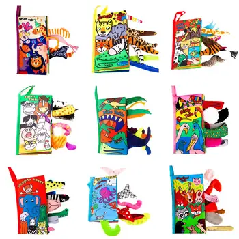 

Baby Infants Cartoon Animal Tail Cloth Book Toy Early Learning Educational Gift
