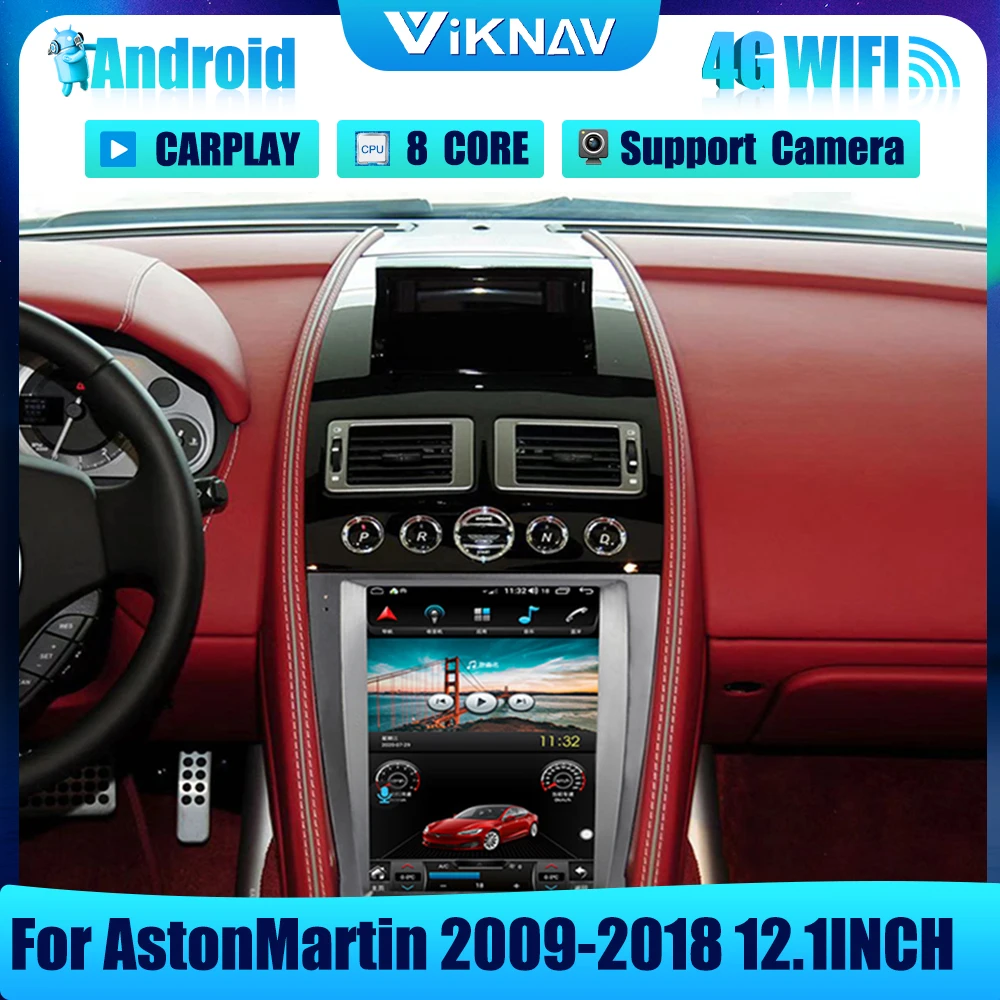 

12.1 inch Android 10.0 car radio GPS Navigation For AstonMartin 2009-2018 2Din Car head unit Stereo DVD Multimedia Player 2DIN
