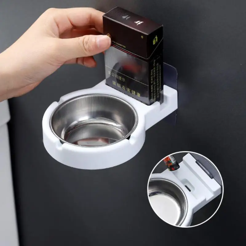 Non-marking Sticker Ashtray Wall Paste Home Ashtray Simple Bar Smoking Indoor Cigarette Butt Storage Shelf Storage Ashtrays Tool portable ashtray cigarettes ashtray