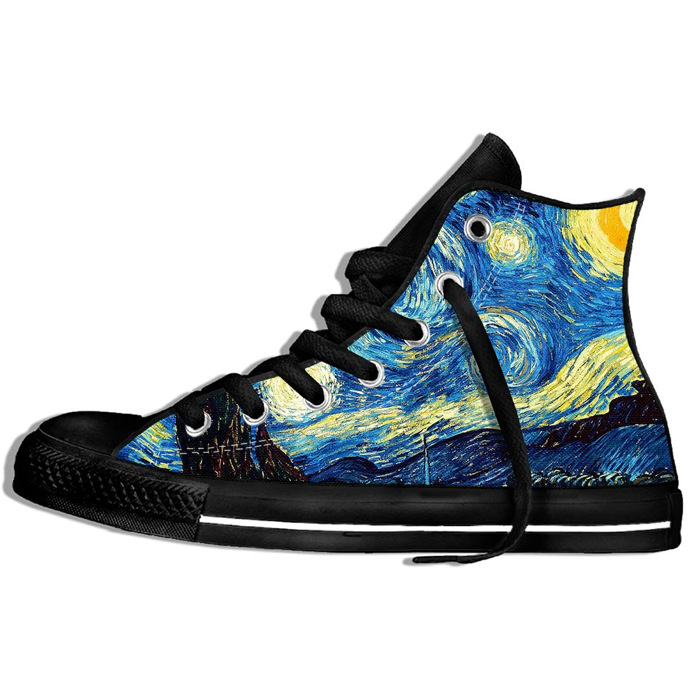New Sneakers Vincent van Gogh Men Women Flats Shoes Spring Painting Art Printed Comfortable High Top |