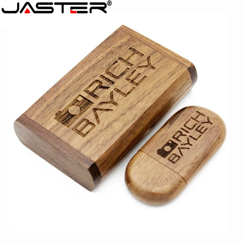 Флешка JASTER (более 1 шт. бесплатного логотипа) деревянная usb + коробка флеш