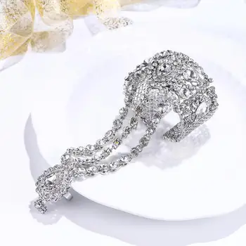 

Tuliper браслет Luxury Bridal Bangles Ring Set Teardrop Crystal Wedding Bracelet For Women Party Jewelry Gift accesorios mujer
