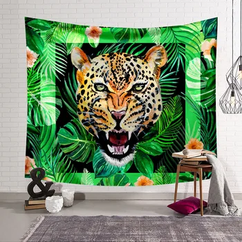 

3D Leopard Plant Tapestry Printing Tapestrying Rectangular Home Decor Carpet Sleeping Mat Mural Beach Mat Tapestry