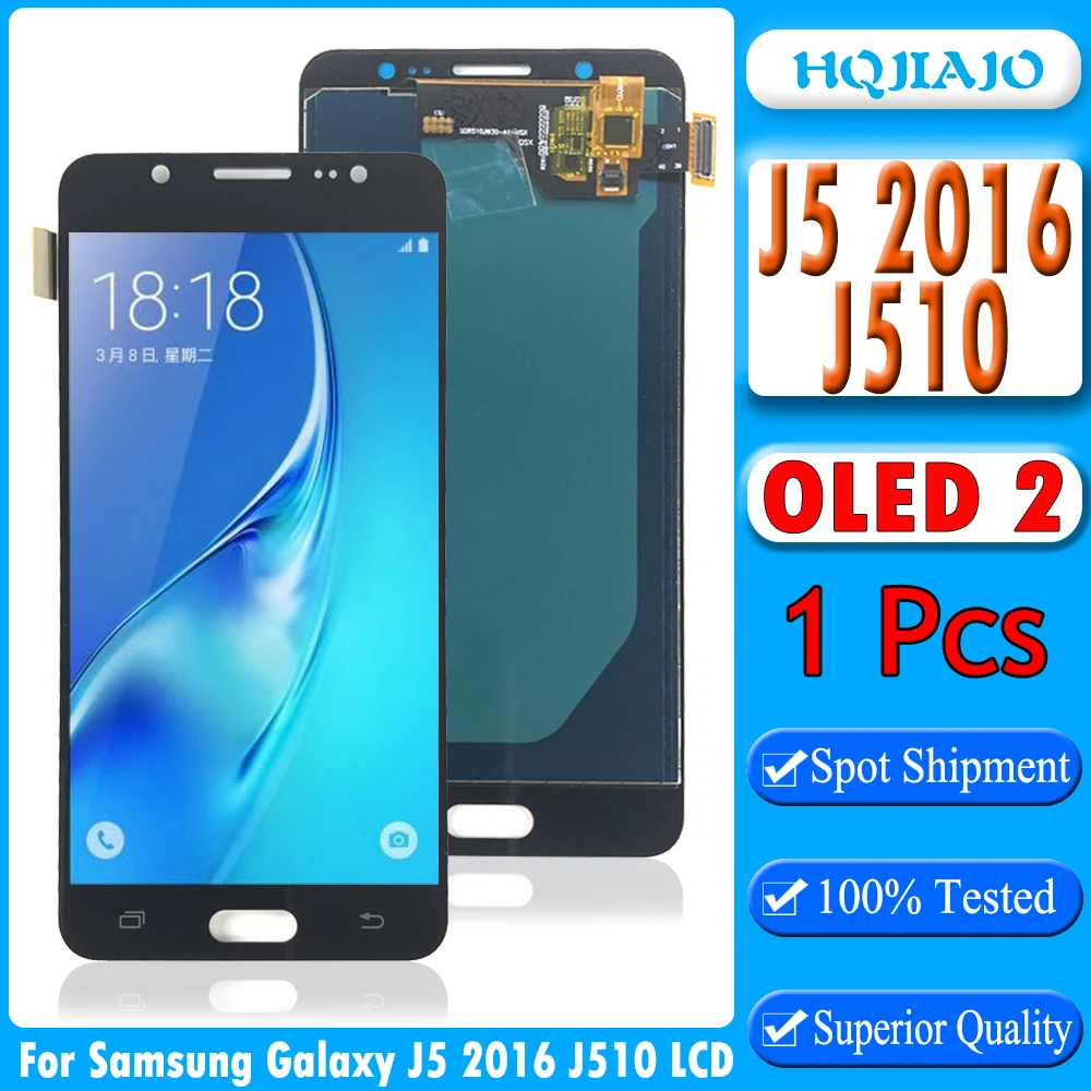 OLED 2 для Samsung Galaxy J5 2016 J510 J510F J510M J510H сенсорный экран дигитайзер ЖК-дисплей LCD |