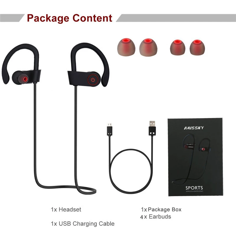 Bluetooth Headphone For iPhone 11 Pro Max XR X 8 7 6 Stereo Fitness Sport Wireless Earphone For Samsung Note 10 10 S10 Headset