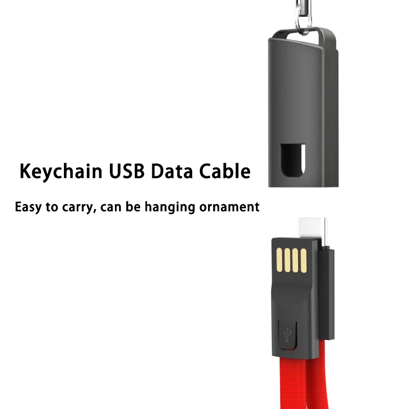 2.4A портативный брелок для ключей USB кабель для быстрой зарядки для iPhone XS MAX XR Micro usb type C зарядный провод для Samsung Xiaomi HUAWEI