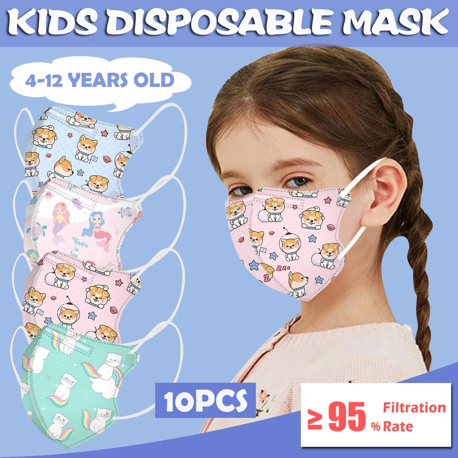 Mascarilla para bebé desechable con dibujos animados para niños, máscaras con lazo para las orejas, tejido Reusable, moda de oso, sonrisa, fiesta, n. ° 30