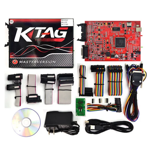 Красный Онлайн мастер Ktag V7.020 V2.25 KESS V5.017 ECM Титан DPF EGR без жетона лимит BDM Рамка тестер ECU чип Тюнинг инструмент