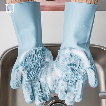 

Youpin JORDAN & JUDY Magic Silicone Cleaning Gloves Kitchen Foaming Heat Insulation Gloves Pot Pan Oven Mittens Cooking Gloves