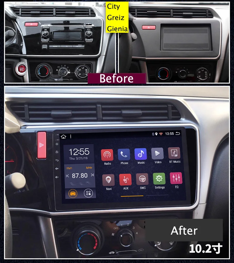  wan qi 2G RAM 32G ROM Android 8.1 Multi-Touch Car dvd Player Radio For Honda City Greiz Gienia 2015