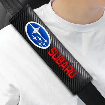 

2PCS Car Styling Carbon Fiber Car logo Seat Belt Cover Case For SUBARU FORESTER OUTBACK SUBARU XV BRZ LEGACY Car Accessories