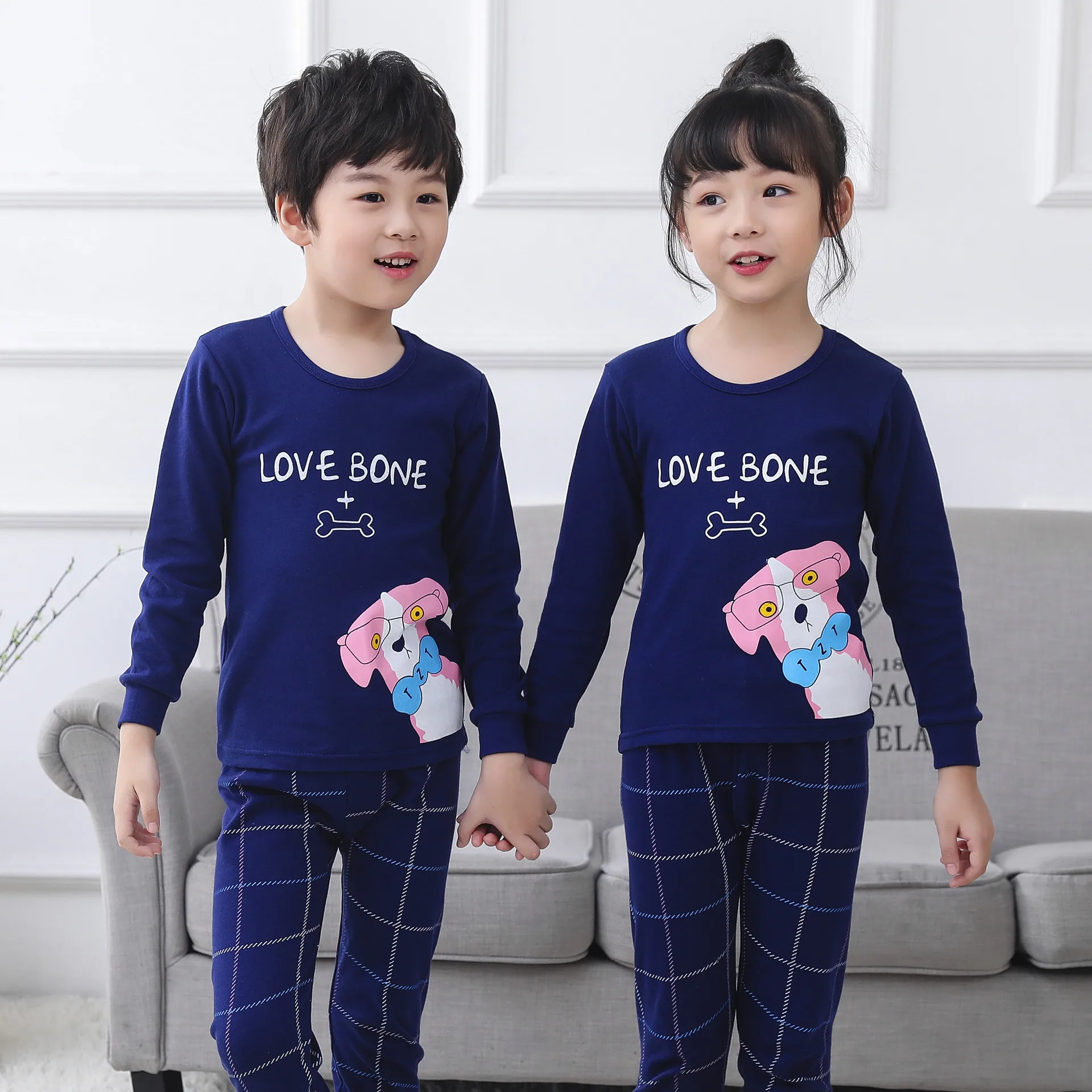 Kids Boys Girls Clothes Baby Pajamas Autumn Long Sleeve Set Cartoon Rabbit Unicorn Children's Sleepwear Winter Pyjamas Kids