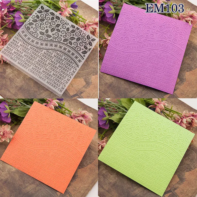 6" DIY Plastic Embossing Folders with Clear Stamp and Cutting Die Cuts Scrapbooking Embossed Stamping Template Card Making Set