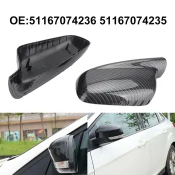

2Pcs The New durable Carbon Fiber Car Door Side Wing Mirror Cover Caps for BM-W E46 E65 E66