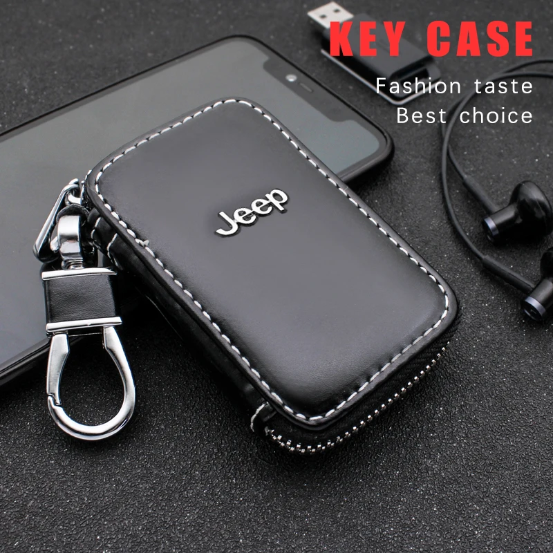 Genuine Leather Wallet Car Key Bag Multi Case Fashion Holders For Jeep Renegade 2016 2017 2018 Cherokee xj Wrangler JK | Автомобили и