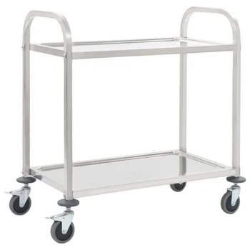 

[ES Warehouse] Kitchen trolley of 2 heights 87x45x83.5 cm stainless steel, Furniture Spain Drop Shipping