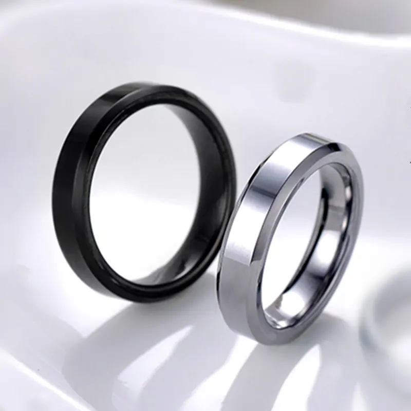 4mm 6mm 8mm Polish Silver Color Titanium Ring For Men and Women Couple Ring finger rings fashion rings fashion ring couple rings metal rings titanium steel rings